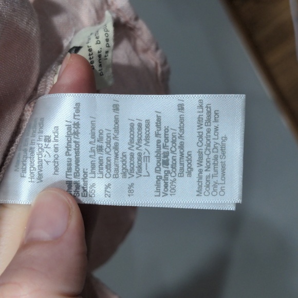 Madewell Linen Blend Lorelei Small Mini Dress Pink V-neck Tiered Summer Boho - Picture 6 of 7